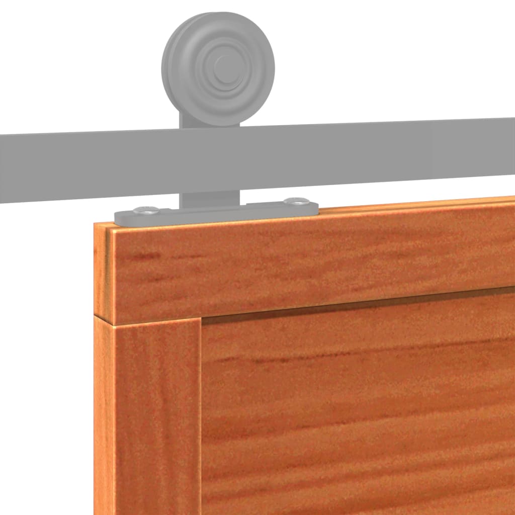 vidaXL Porta del Granaio Marrone 90x208 cm in Legno Massello di Pino