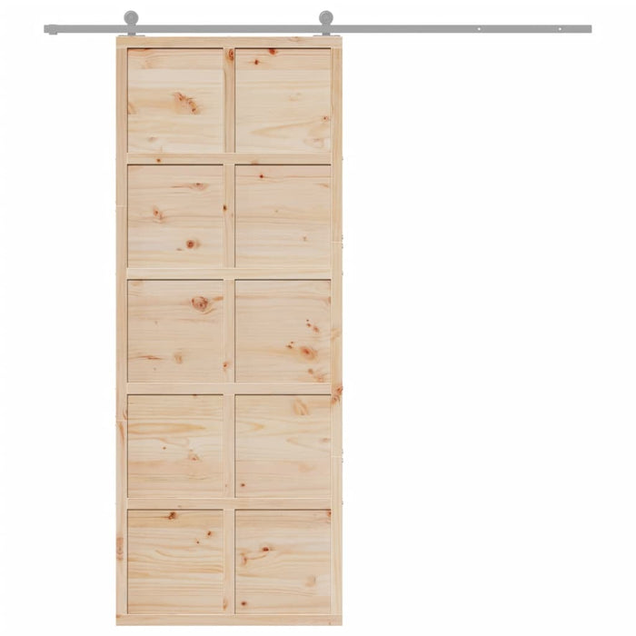 Porta per Granaio 80x208 cm in Legno Massello di Pino 850644