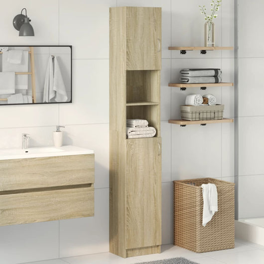 Mobile da Bagno Rovere Sonoma 32x25,5x190 cm Legno Multistrato