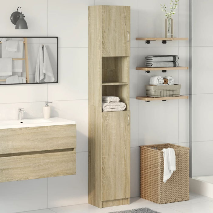 Mobile da Bagno Rovere Sonoma 32x25,5x190 cm Legno Multistrato