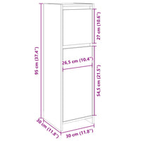 Mobile da Bagno Rovere Sonoma 30x30x95 cm in Legno Multistrato 849607