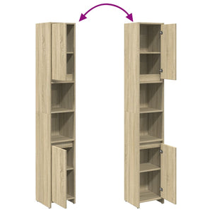 vidaXL Mobile da Bagno Rovere Sonoma 30x30x183,5 cm Legno Multistrato