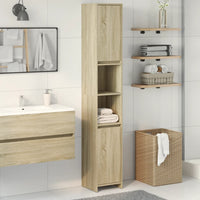 vidaXL Mobile da Bagno Rovere Sonoma 30x30x183,5 cm Legno Multistrato