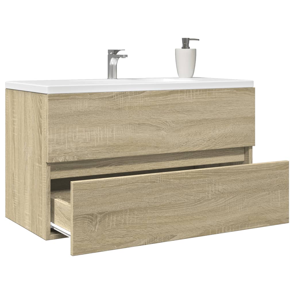 vidaXL Mobile Lavabo Rovere Sonoma 80x38,5x45 cm in Legno Multistrato