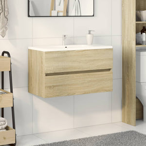 vidaXL Mobile Lavabo Rovere Sonoma 80x38,5x45 cm in Legno Multistrato