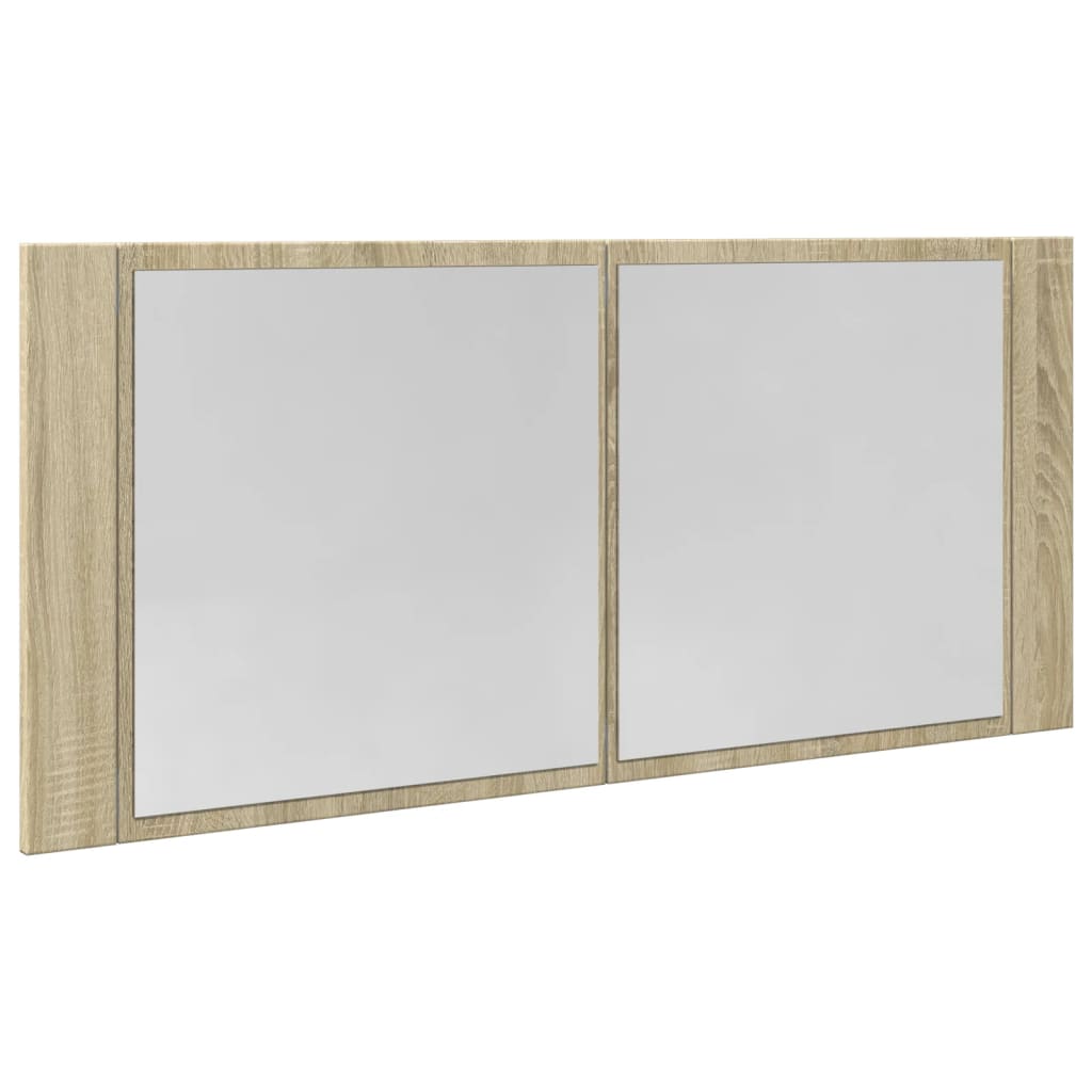 Mobile Specchio LED Rovere Sonoma 100x12x45cm Legno Multistrato 849644