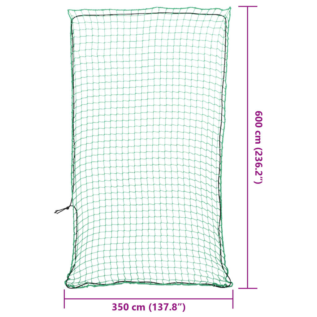 Rete per protezione rimorchio ancoraggio portapacchi con corda elastica 6 x 3,5 m PP verde 02_0042235