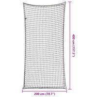 Rete di protezione per rimorchio ancoraggio per carichi portapacchi con corda elastica 4 x 2 m PP nero 02_0042210