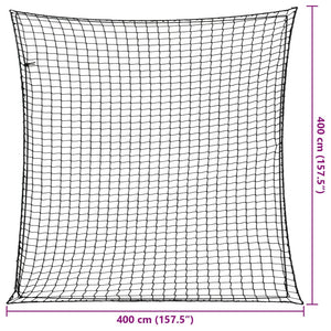 Rete di protezione per rimorchio ancoraggio per carichi portapacchi con corda elastica 4 x 4 m PP nero 02_0042219