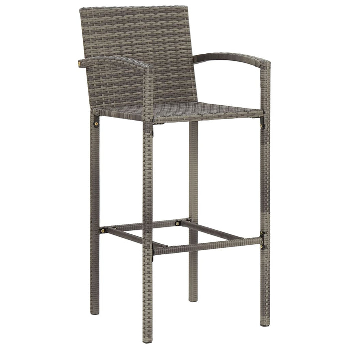 Set Bar da Giardino 3 pz Grigio in Legno Acacia e Polyrattan 3295274