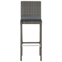 Set Bar da Giardino 7 pz Grigio in Legno Acacia e Polyrattan