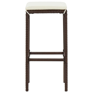 Set Bar Giardino 5pz Marrone Legno Massello Acacia e Polyrattan 3295282