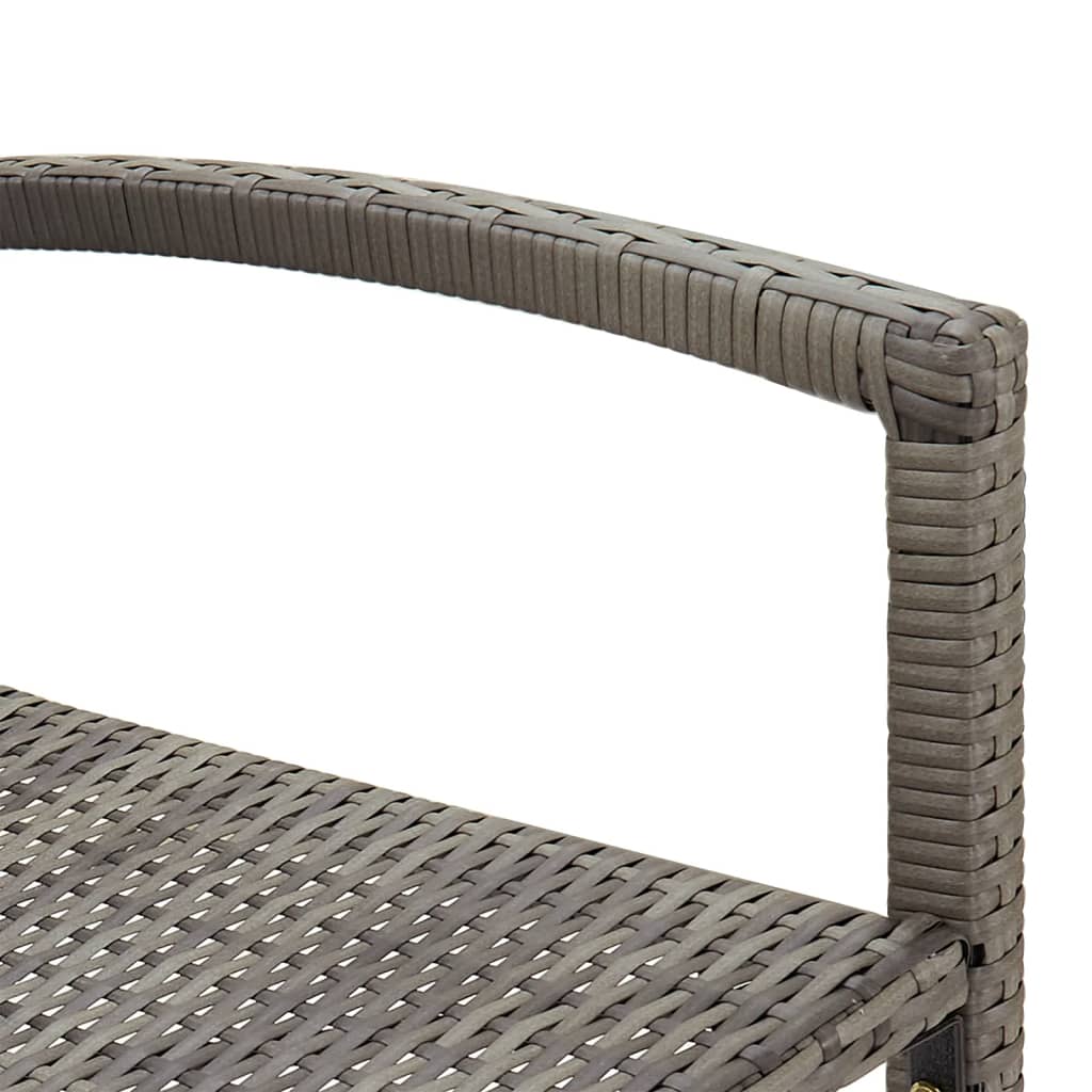 Set Bar Giardino 5pz Grigio Legno Massello Acacia e Polyrattan 3295290