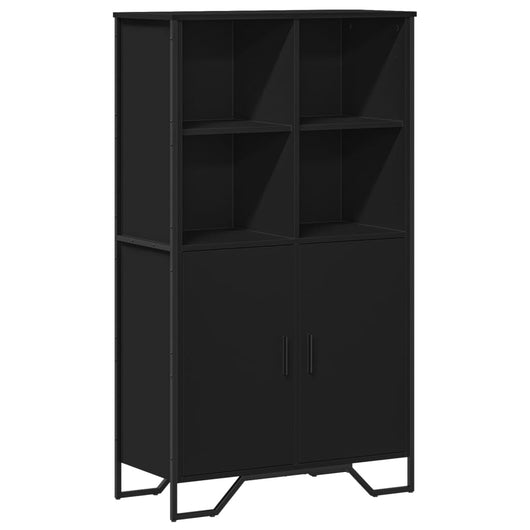 Credenza-Buffet-Armadio da cucina Nera 79,5x35,5x137,5 cm in Truciolato