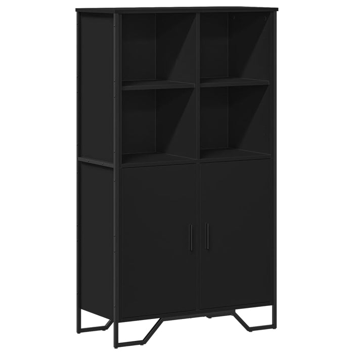 Credenza-Buffet-Armadio da cucina Nera 79,5x35,5x137,5 cm in Truciolato