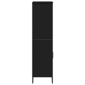 Credenza-Buffet-Armadio da cucina Nera 79,5x35,5x137,5 cm in Truciolato