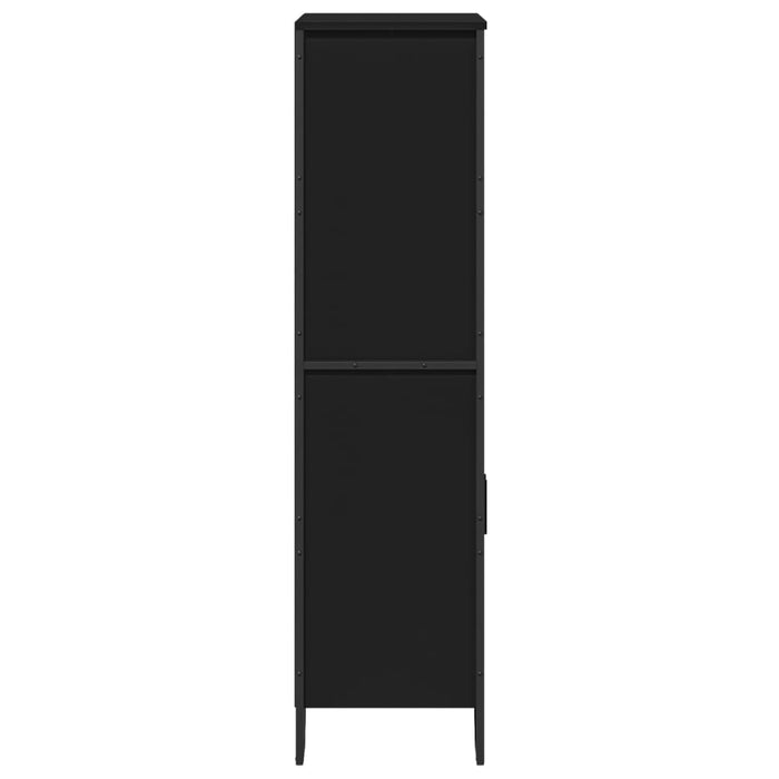 Credenza-Buffet-Armadio da cucina Nera 79,5x35,5x137,5 cm in Truciolato