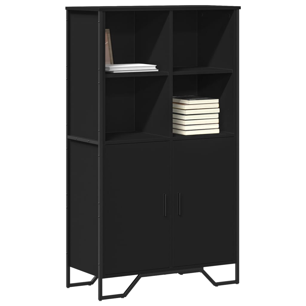 Credenza-Buffet-Armadio da cucina Nera 79,5x35,5x137,5 cm in Truciolato