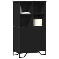 Credenza-Buffet-Armadio da cucina Nera 79,5x35,5x137,5 cm in Truciolato