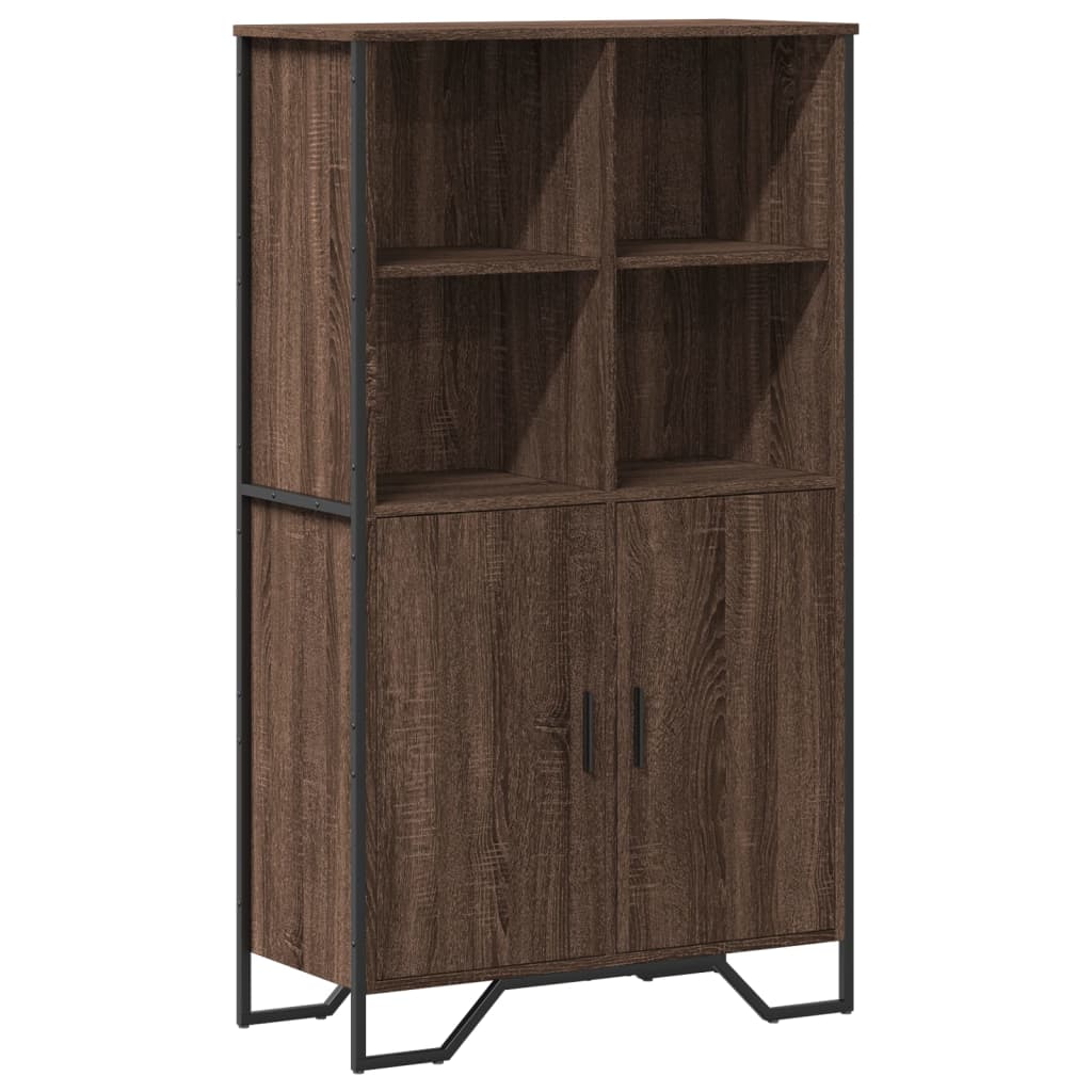 Credenza-Buffet-Armadio da cucina Rovere Marrone 79,5x35,5x137,5 cm in Legno Multistrato