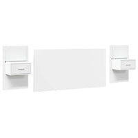 Testiera per Letto con Comodini Bianco 160 cm Legno Multistrato 3295338
