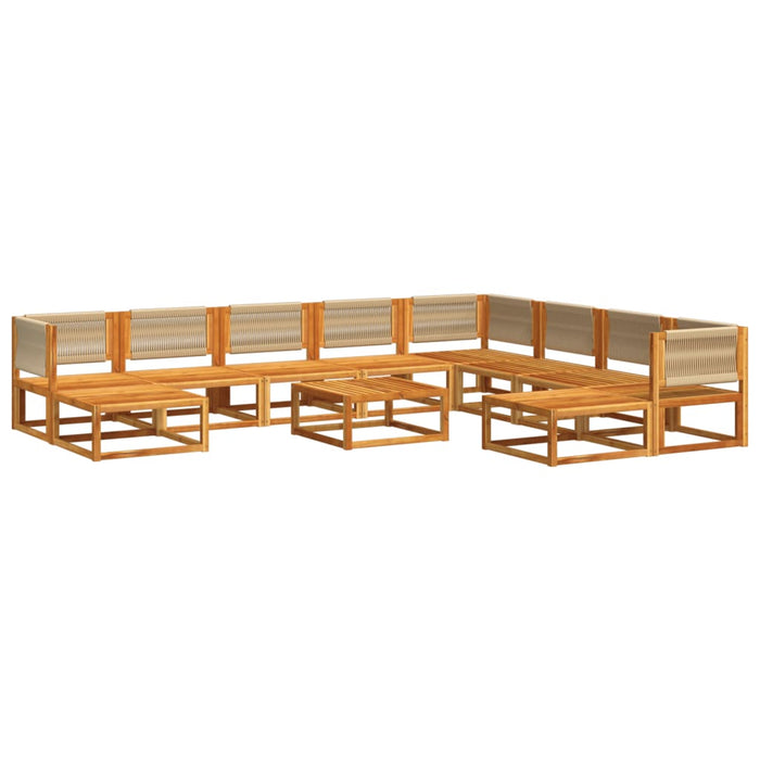 Set Divano da Giardino 11 pz con Cuscini Legno Massello Acacia