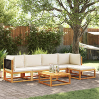 vidaXL Set di divani da giardino 6 pezzi con cuscini in legno di acacia e rattan