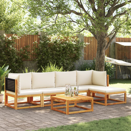 vidaXL Set di divani da giardino 6 pezzi con cuscini in legno di acacia e rattan
