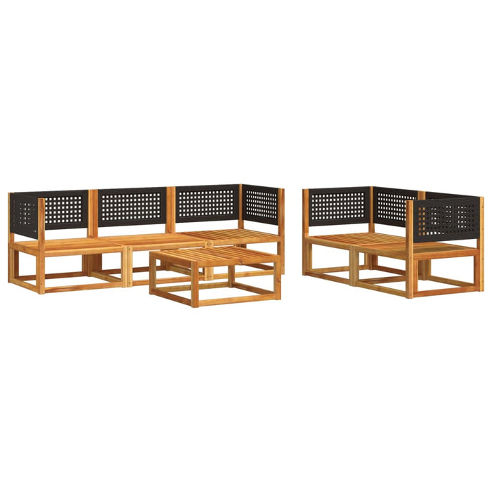 vidaXL Set di divani da giardino 6 pezzi con cuscini in legno di acacia e rattan