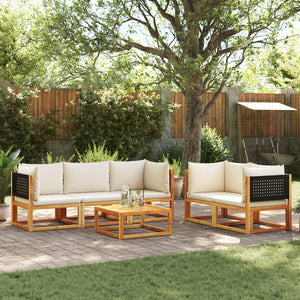 vidaXL Set di divani da giardino 6 pezzi con cuscini in legno di acacia e rattan