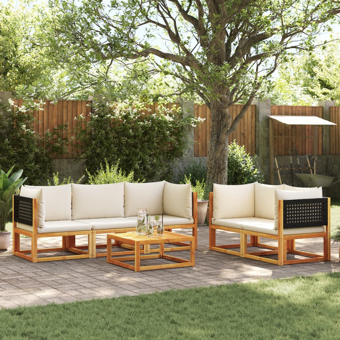 vidaXL Set di divani da giardino 6 pezzi con cuscini in legno di acacia e rattan