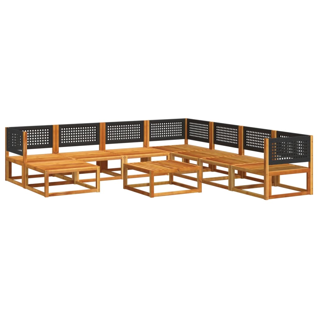 vidaXL Set di divani da giardino 9 pezzi con cuscini in legno di acacia e rattan