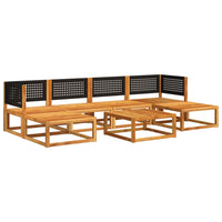 vidaXL Set di divani da giardino 7 pezzi con cuscini in legno di acacia e rattan