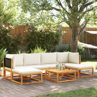 vidaXL Set di divani da giardino 7 pezzi con cuscini in legno di acacia e rattan