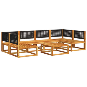 vidaXL Set di divani da giardino 7 pezzi con cuscini in legno di acacia e rattan