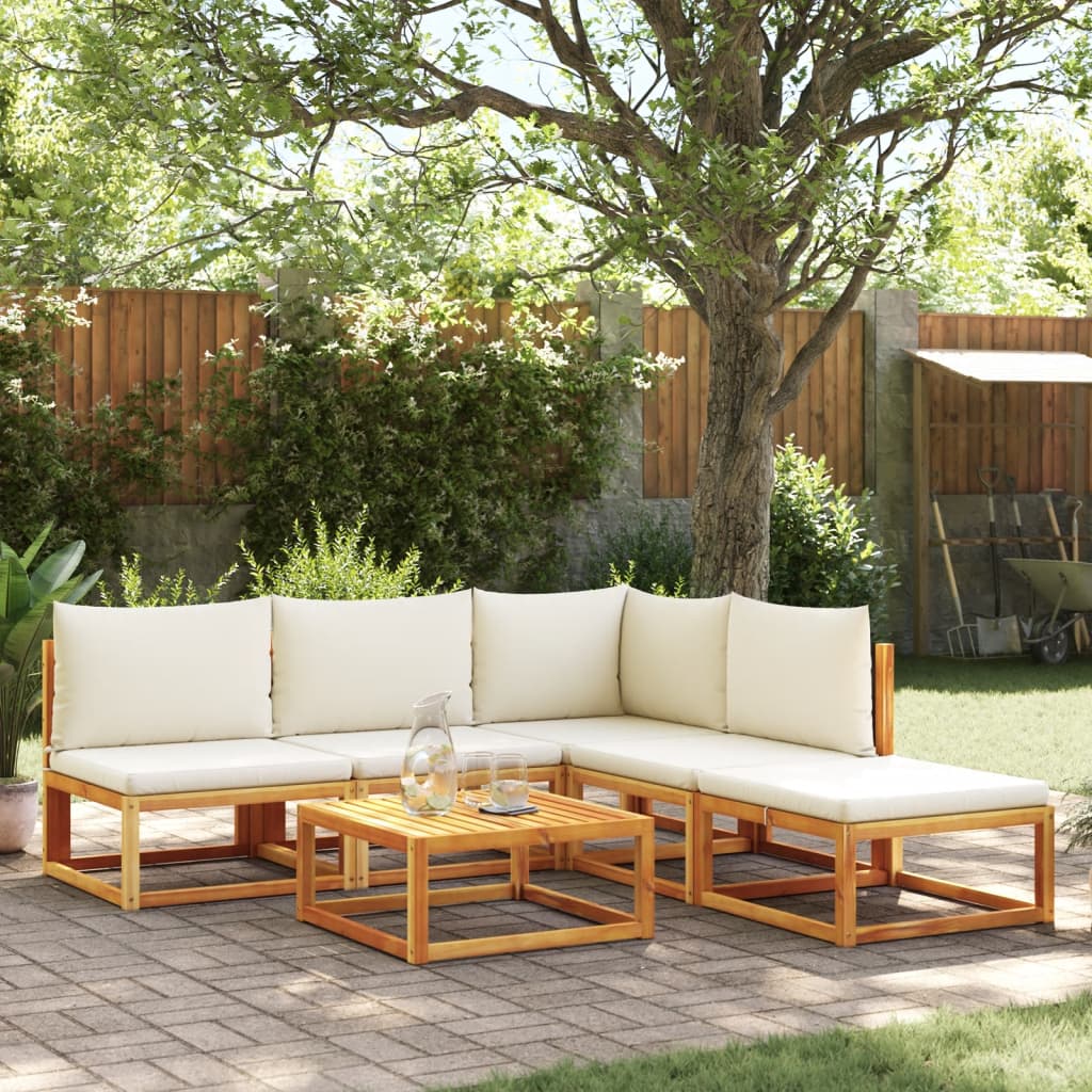 vidaXL Set di divani da giardino 6 pezzi con cuscini in legno di acacia e rattan