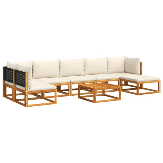 vidaXL Set di divani da giardino 8 pezzi con cuscini in legno di acacia e rattan