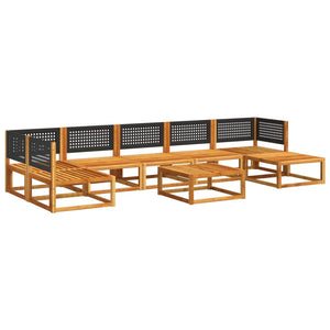 vidaXL Set di divani da giardino 8 pezzi con cuscini in legno di acacia e rattan