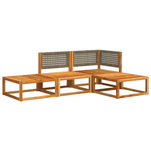 vidaXL Set di divani da giardino 4 pezzi con cuscini in legno di acacia e rattan