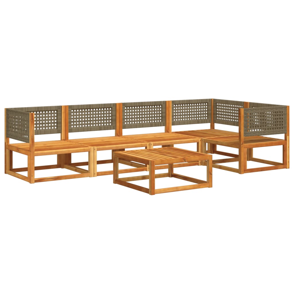 vidaXL Set di divani da giardino 6 pezzi con cuscini in legno di acacia e rattan