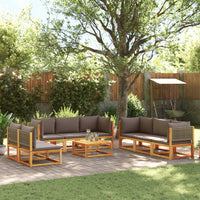 vidaXL Set di divani da giardino 9 pezzi con cuscini in legno di acacia e rattan