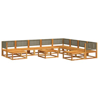Set Divano da Giardino 11 pz con Cuscini Legno Massello Acacia