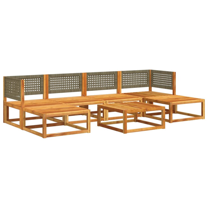vidaXL Set di divani da giardino 7 pezzi con cuscini in legno di acacia e rattan