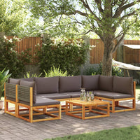 vidaXL Set di divani da giardino 7 pezzi con cuscini in legno di acacia e rattan