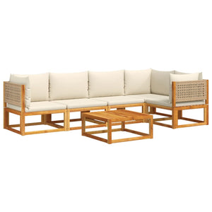 Set di divani da giardino 6 pezzi con cuscini in legno di acacia e rattan 3278921