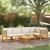 Set di divani da giardino 6 pezzi con cuscini in legno di acacia e rattan 3278921
