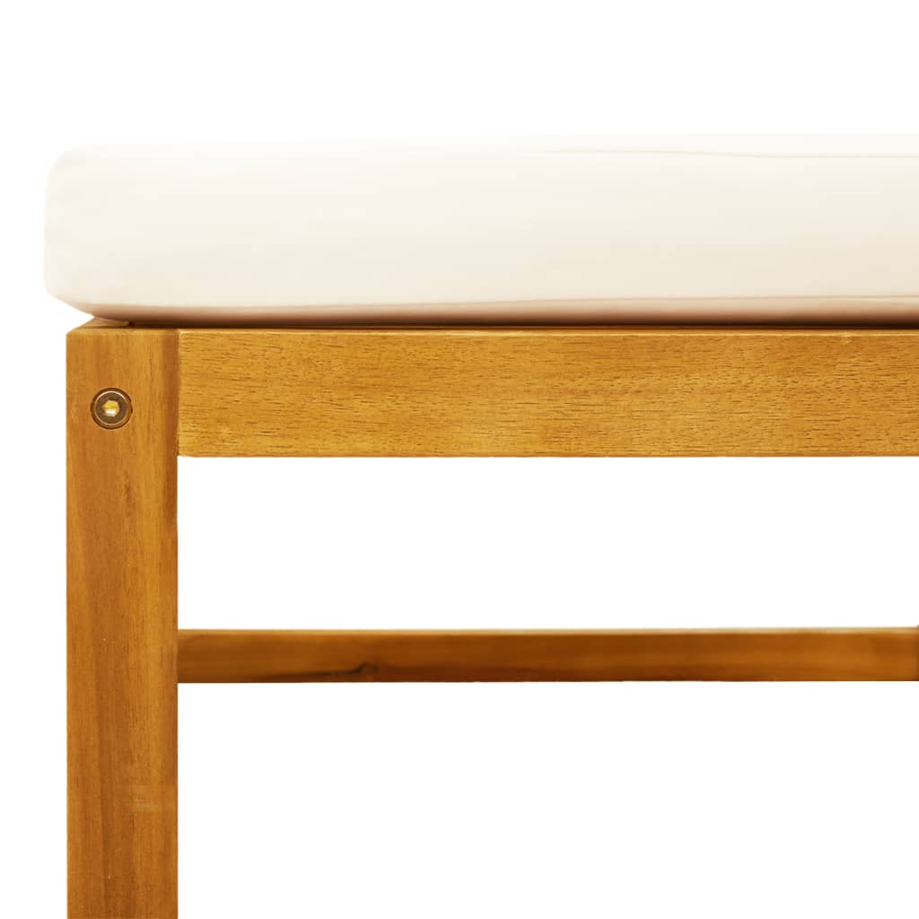 Poggiapiedi Giardino con Cuscino 65x65x29 Legno Massello Acacia 3278939