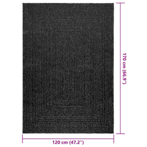 vidaXL Tappeto ZIZUR Antracite 120x170 cm Aspetto Iuta Interni Esterni