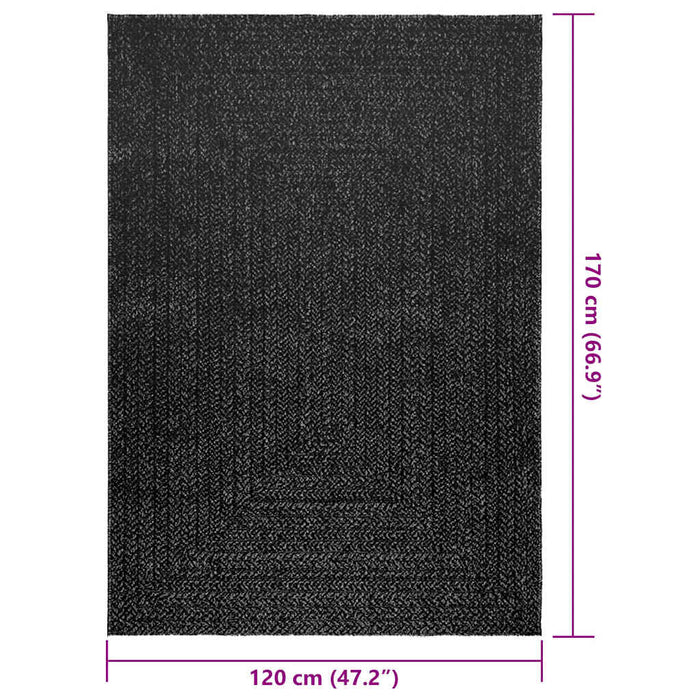 vidaXL Tappeto ZIZUR Antracite 120x170 cm Aspetto Iuta Interni Esterni