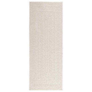 vidaXL Tappeto ZIZUR Crema 80x200 cm Aspetto Iuta Interni ed Esterni